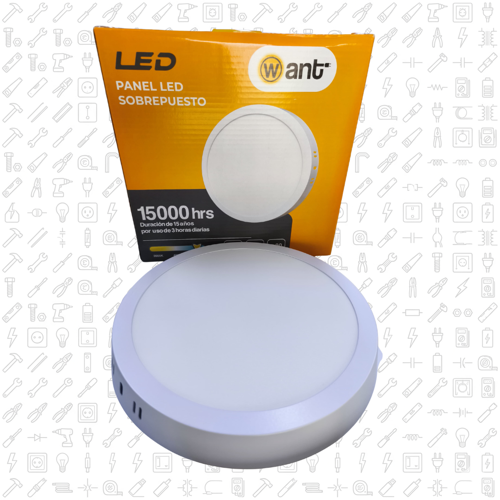 Led Panel 18W Sobrepuesto Luz Neutra Want